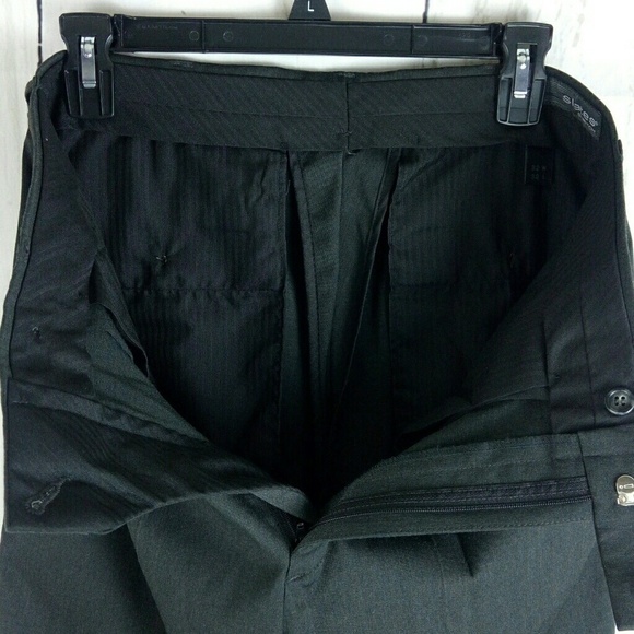 Slates Stretch Dark Gray Pleated Pants - Picture 8 of 8